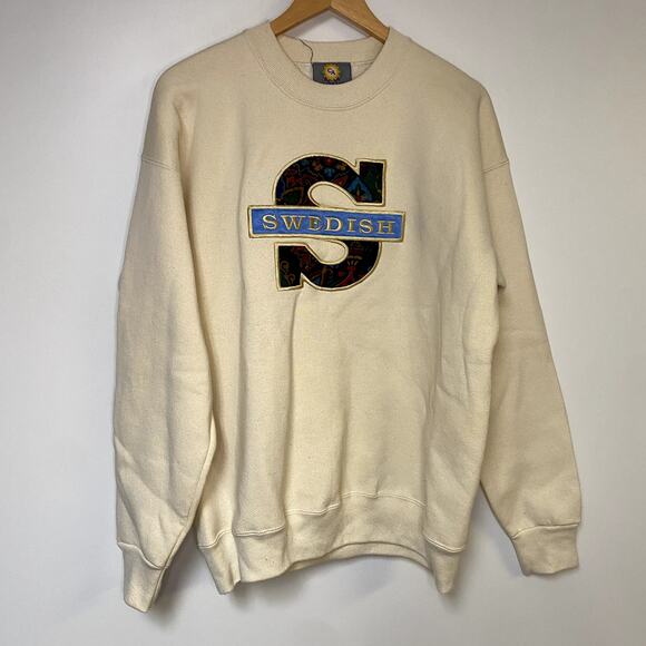 Vintage Sweden Sweatshirt 90s Swedish Sweater Vtg Windmill - Picture 1 of 2